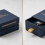 Split image comparison of Standard Rigid Box vs. Sliding Boxes for luxury packaging - The Boxology.US