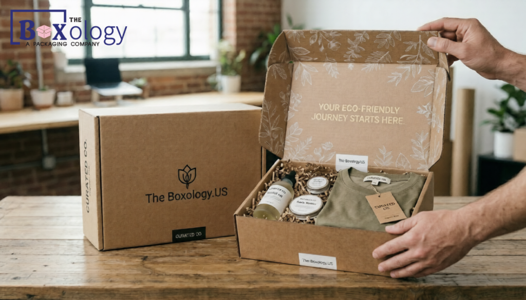 Custom roll end tuck top mailer box with internal branding.