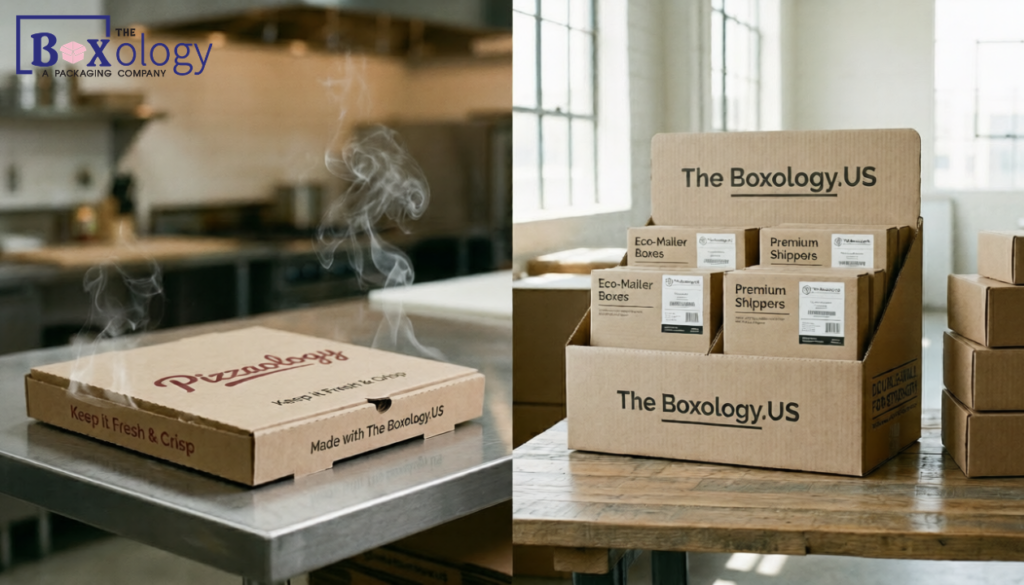Corrugated pizza boxes