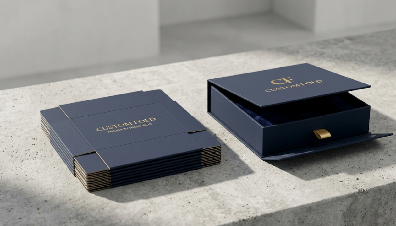 Custom collapsible rigid boxes in usa blueprint and manufacturing design in USA