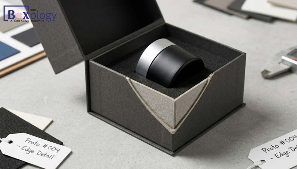 High end packaging boxes structural chipboard and lid alignment