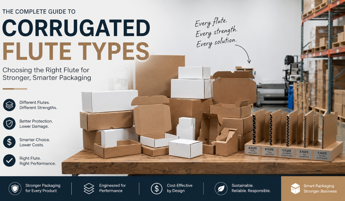 Different corrugated flute types used in custom corrugated boxes for shipping and retail packaging