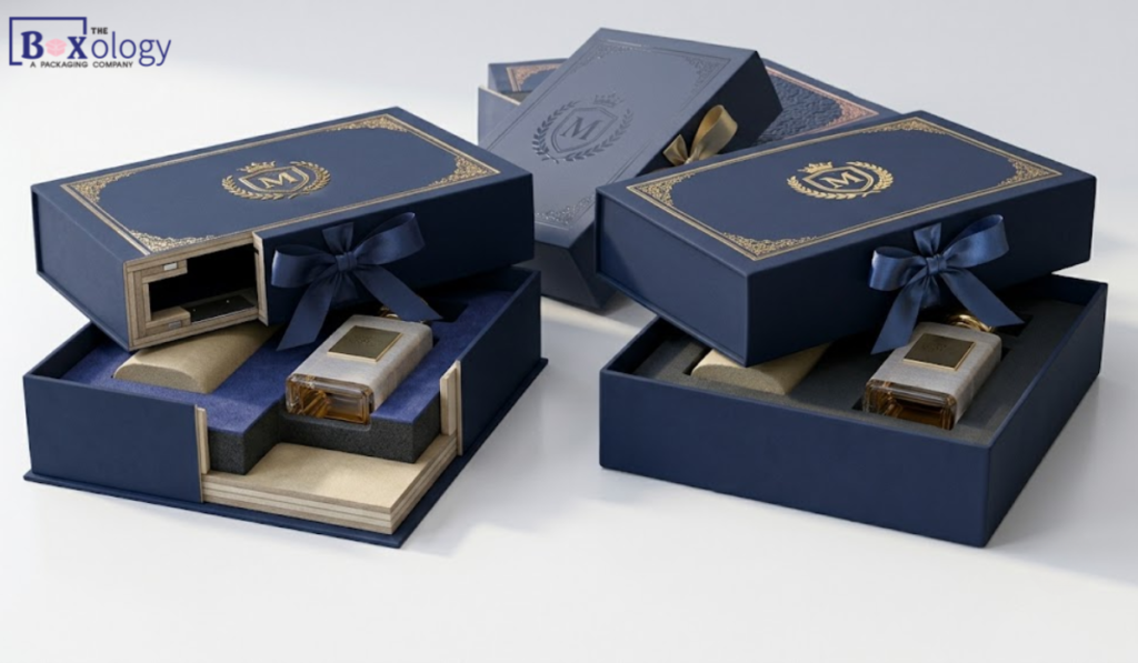4 13 - Rigid boxes Packaging Solution Luxury packaging with gold foil, embossing, debossing, and soft-touch finishes.