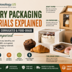Bakery packaging materials comparison including kraft, SBS, and corrugated board