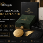 Luxury packaging finishes including foil stamping embossing and soft-touch lamination