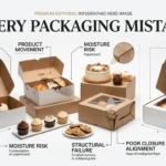 Bakery packaging mistakes including incorrect box size, product movement, moisture exposure and structural failure