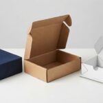Custom retail packaging design showing corrugated flute structure and rigid box finish - The Boxology